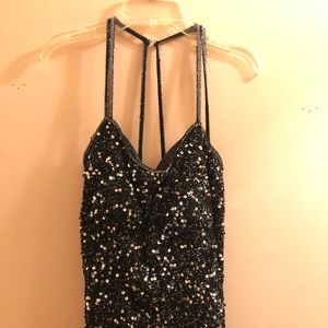 Black Sequined Formal Dress